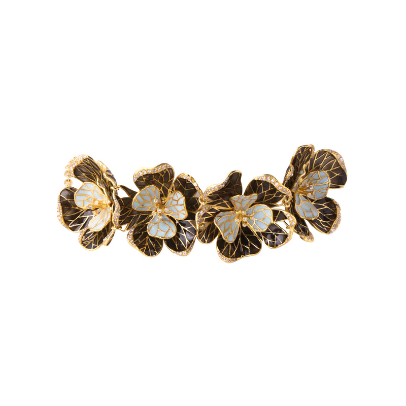 Fiore Floral Choker - Powder Blue and Smoky