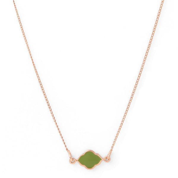 Moroccan Neck chain - Green Rose Gold