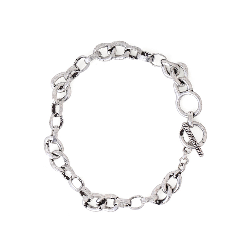 Sicilian toggle bracelet - oxidised silver