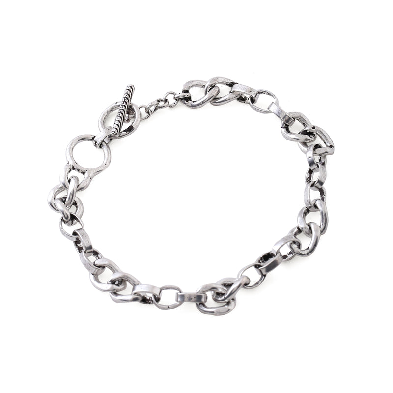 Sicilian toggle bracelet - oxidised silver