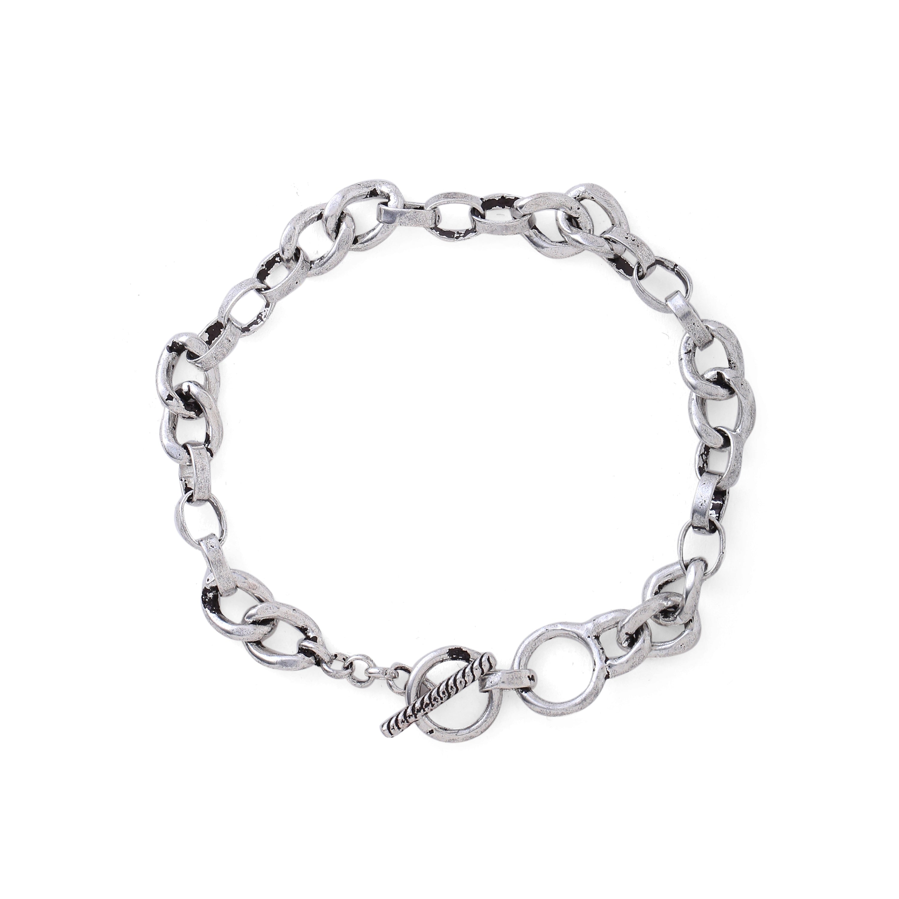 Sicilian toggle bracelet - oxidised silver