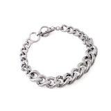 Classic Cuban toggle bracelet - Oxidised silver