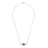Eye Enamel Neck chain - Turquoise Rose Gold