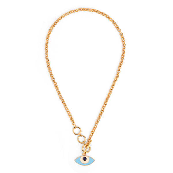 Evil Eye Neck Chain enamel neck chain for women contemporary necklace,  minimal necklace – AZGA