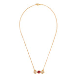 Kashmir Enamel Neck chain - Marsala Gold