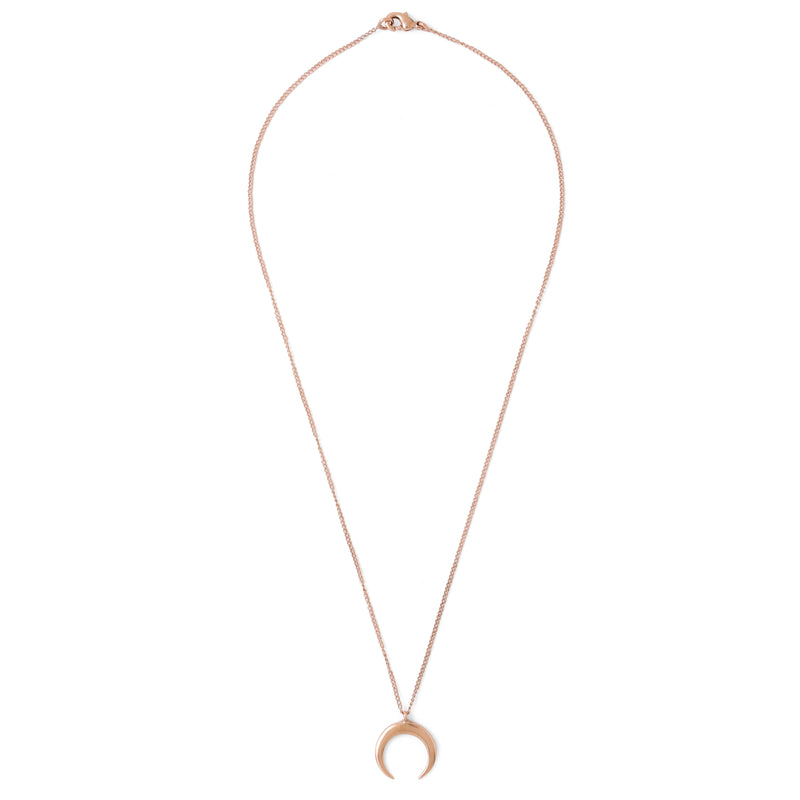 Crescent Moon Necklace 14K Yellow Gold 16-18