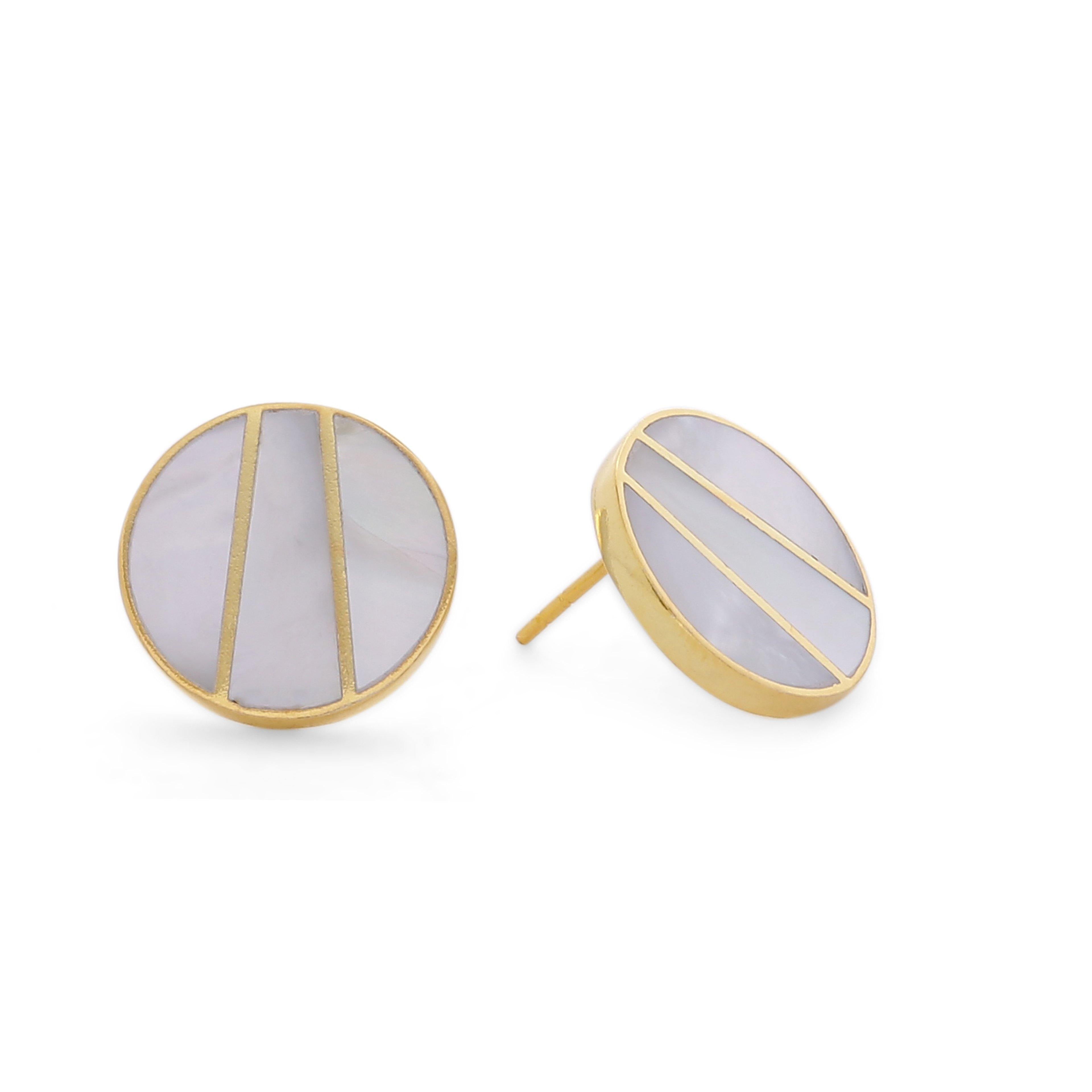 Art Deco Gatsby Mother of pearl inlay earrings