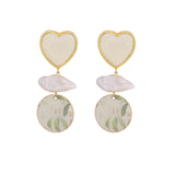 Lilies heart earrings