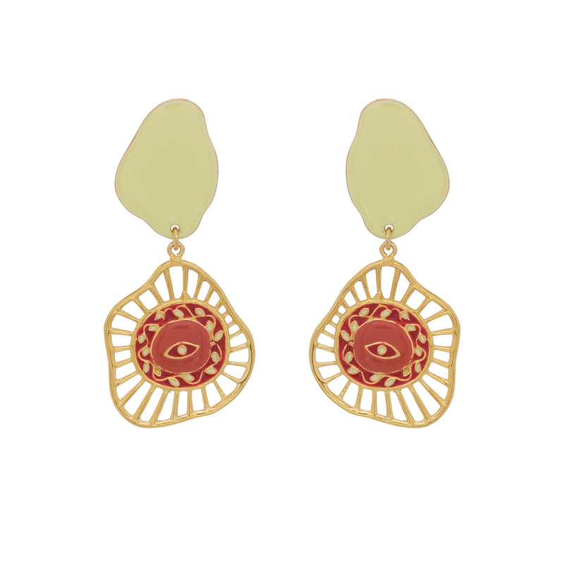 Evil eye earrings - Lime green