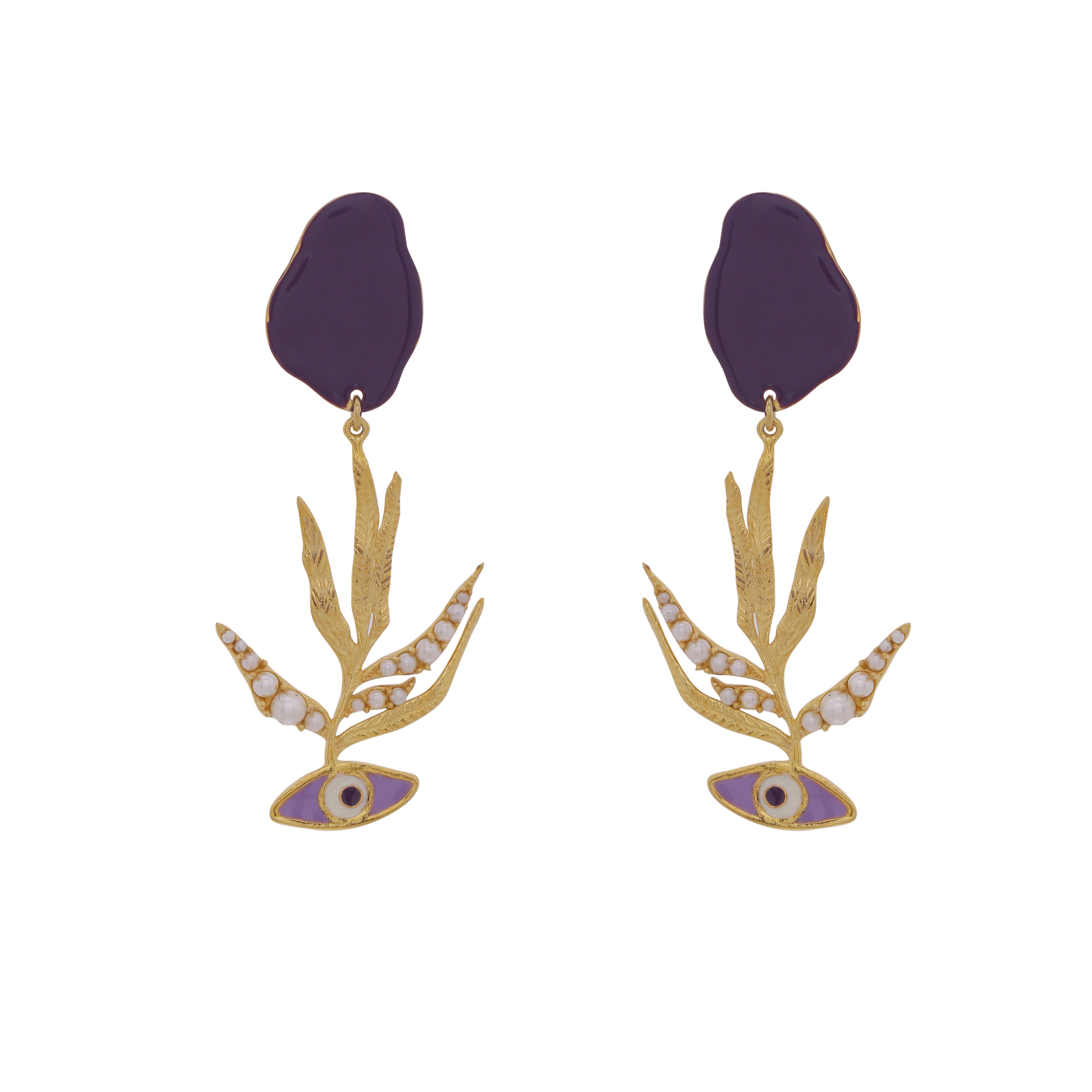 Manasa Varanasi in Evil Eye Pearl Earrings