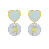 Lime heart earrings