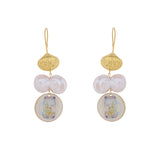 Aqua pearl earrings