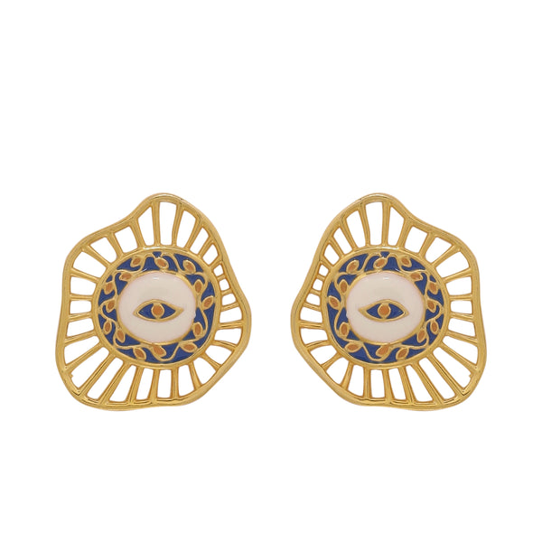 Evil eye ear studs