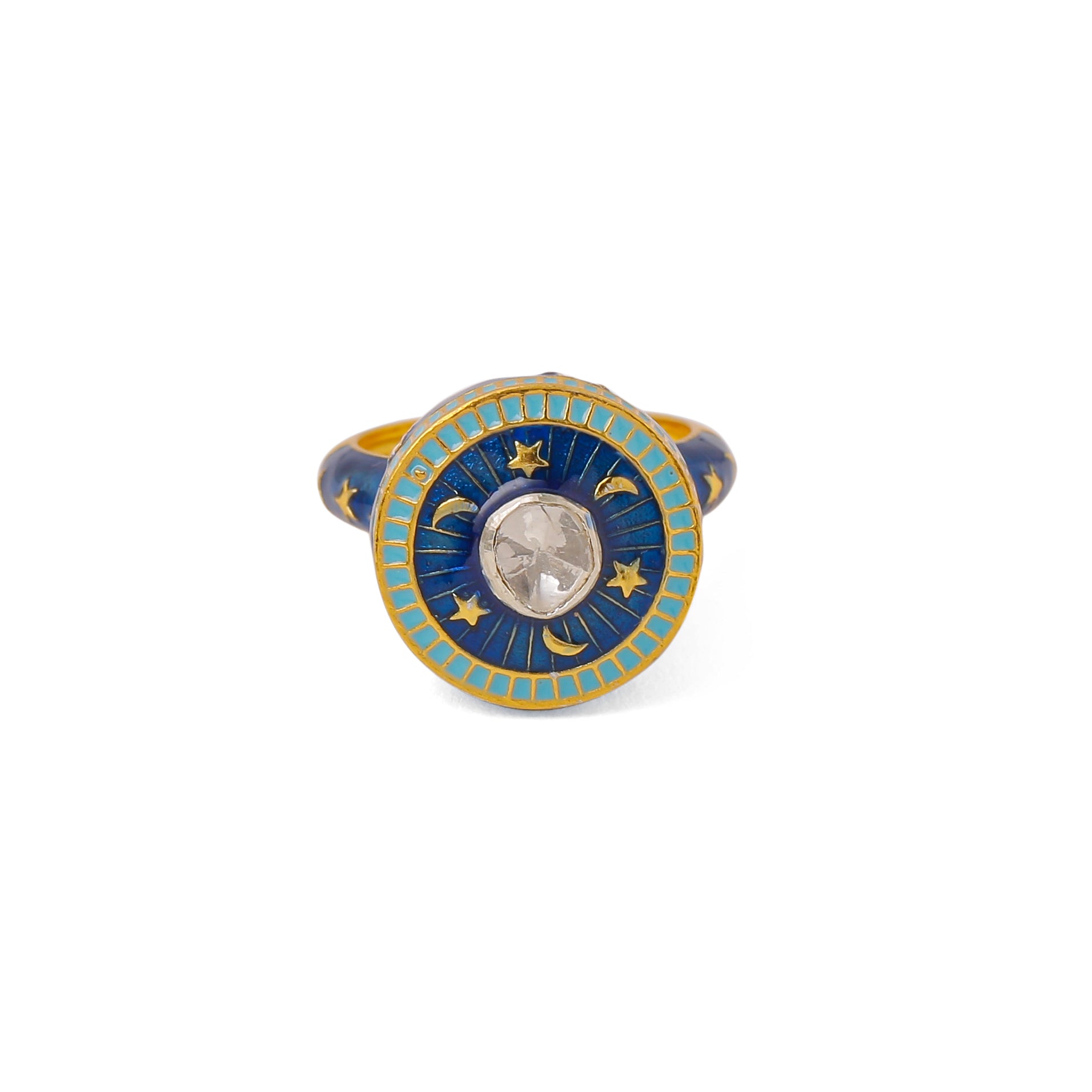 Chand Sitara Hamsa Polki Ring