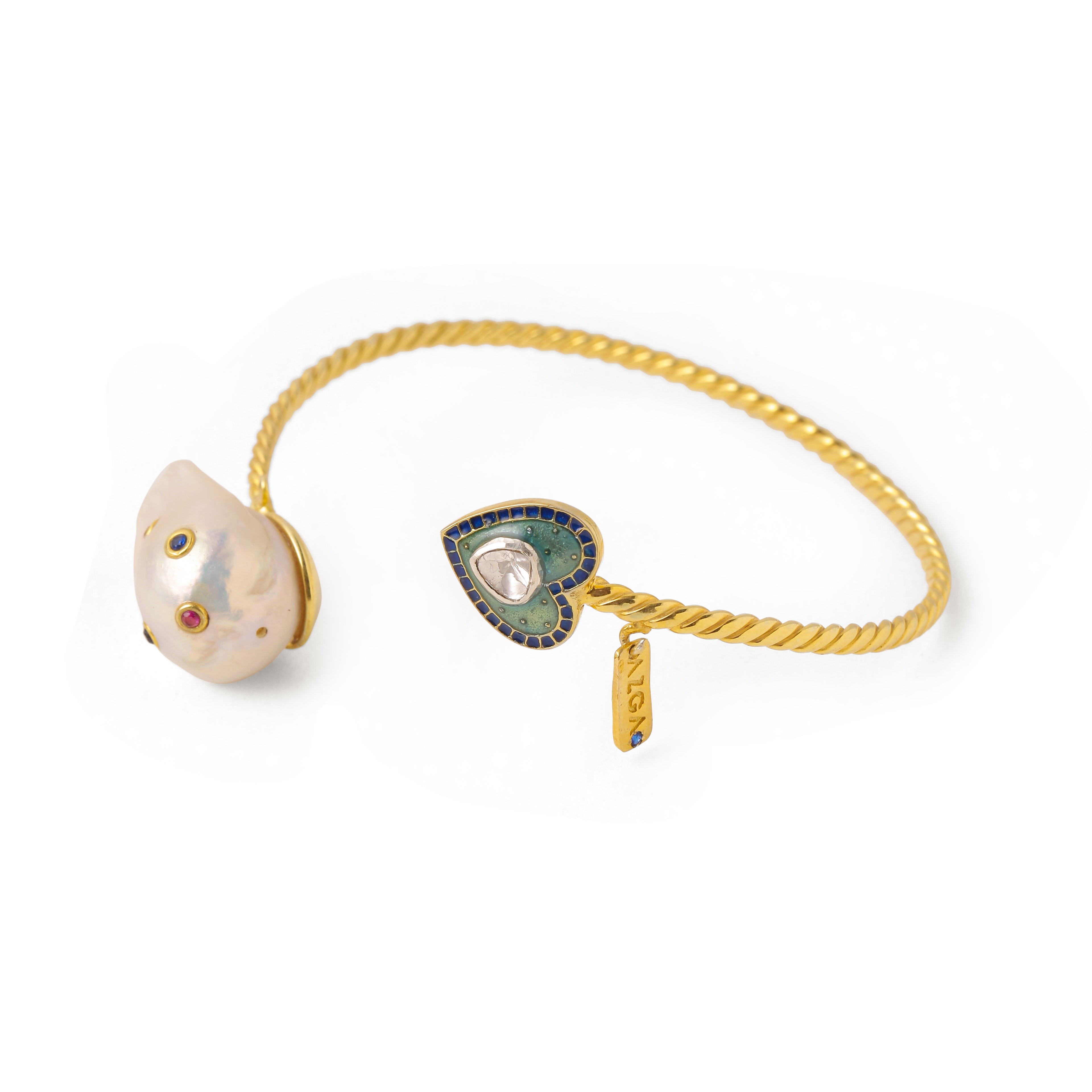 Dil Polki and Baroque Pearl cuff