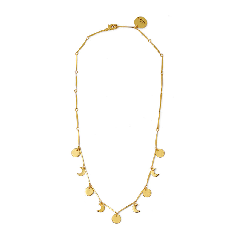 Little charm sun and moon necklace