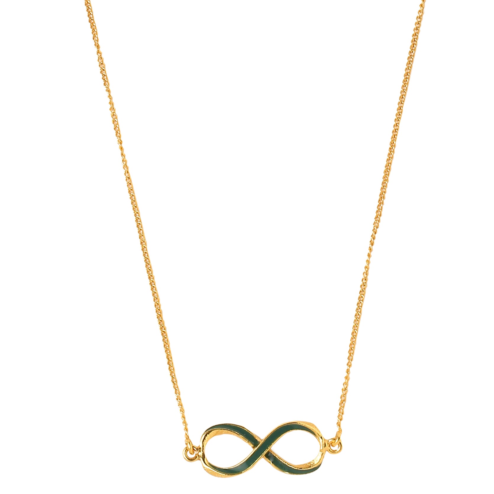 Infinity Neck Chain - Green Gold