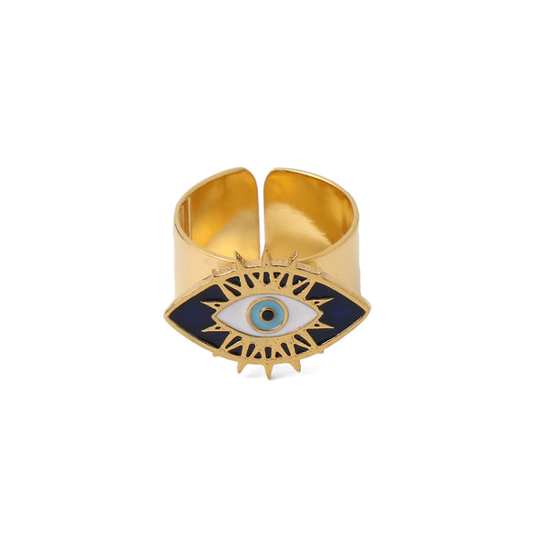 Evil eye adjustable ring - Gold