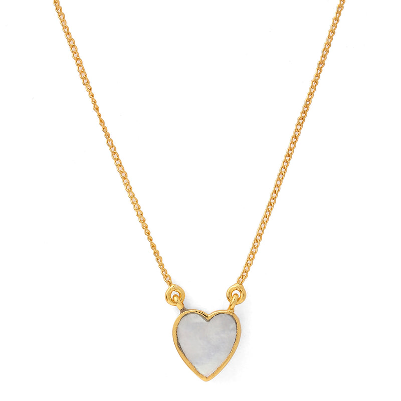 Heart mother of pearl neck chain
