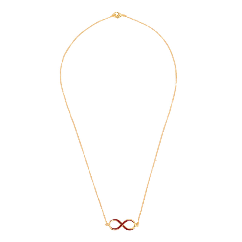 Infinity Neck Chain - Maroon Gold