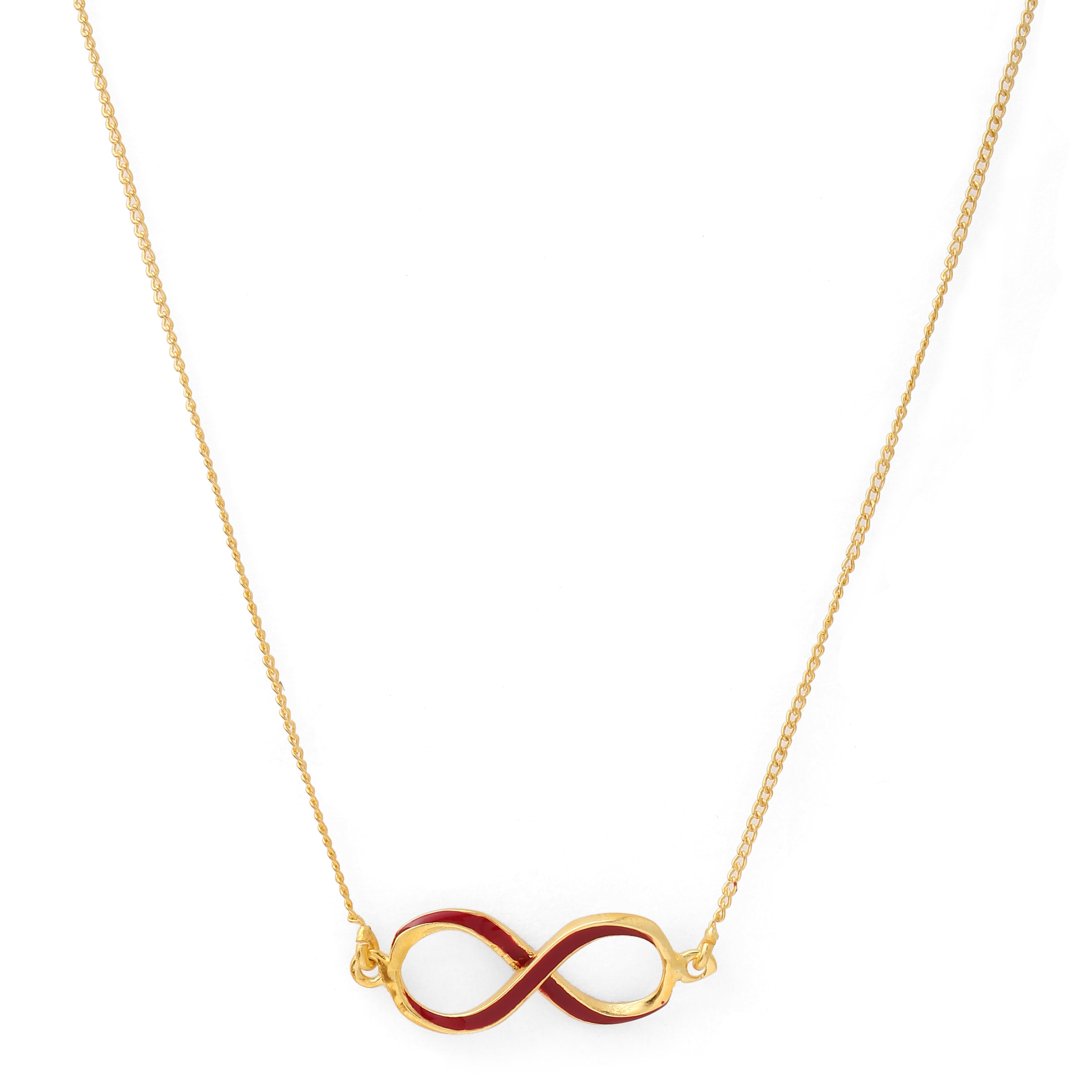 Infinity Neck Chain - Maroon Gold