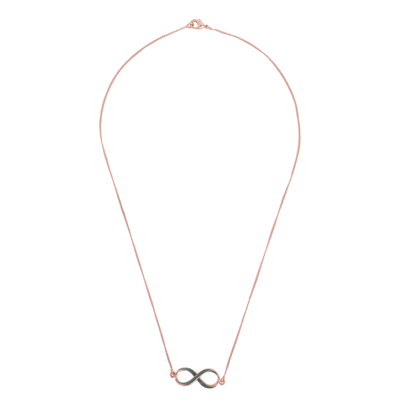 Infinity Neck Chain - Green Rose gold