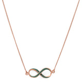 Infinity Neck Chain - Green Rose gold