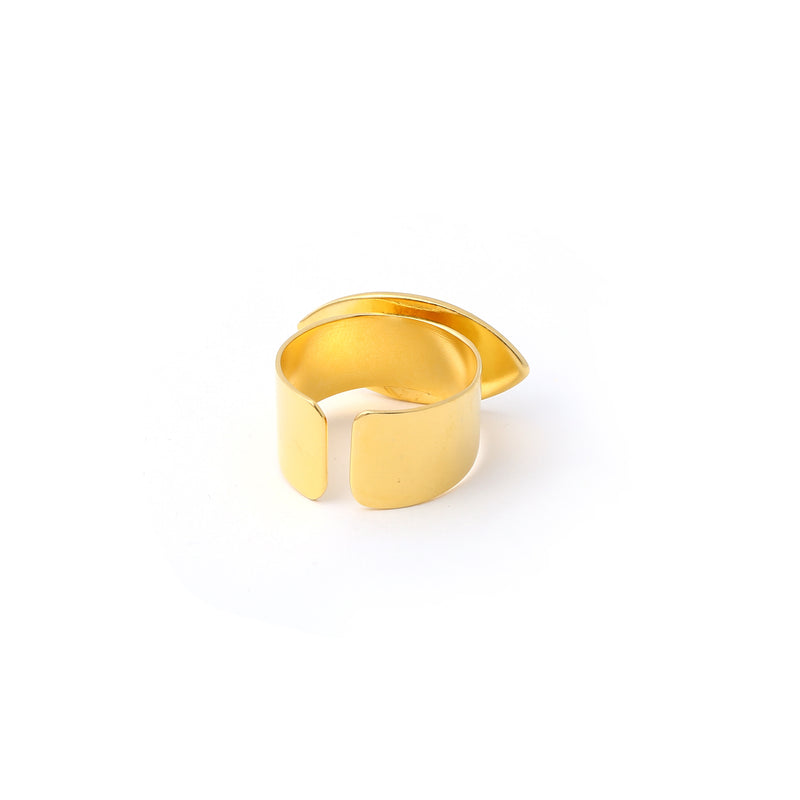 Evil eye adjustable ring - Ivory Gold