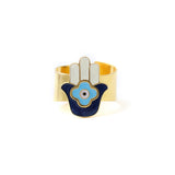 Hamsa hand adjustable ring - Gold