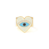 Heart eye adjustable ring - Ivory Gold