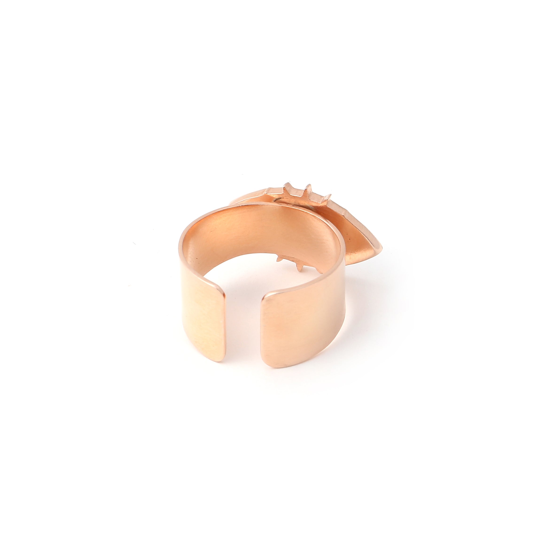 Evil eye adjustable ring - Rose Gold