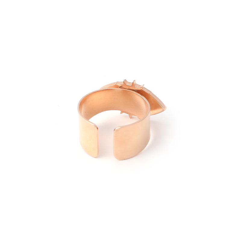 Evil eye adjustable ring - Rose Gold