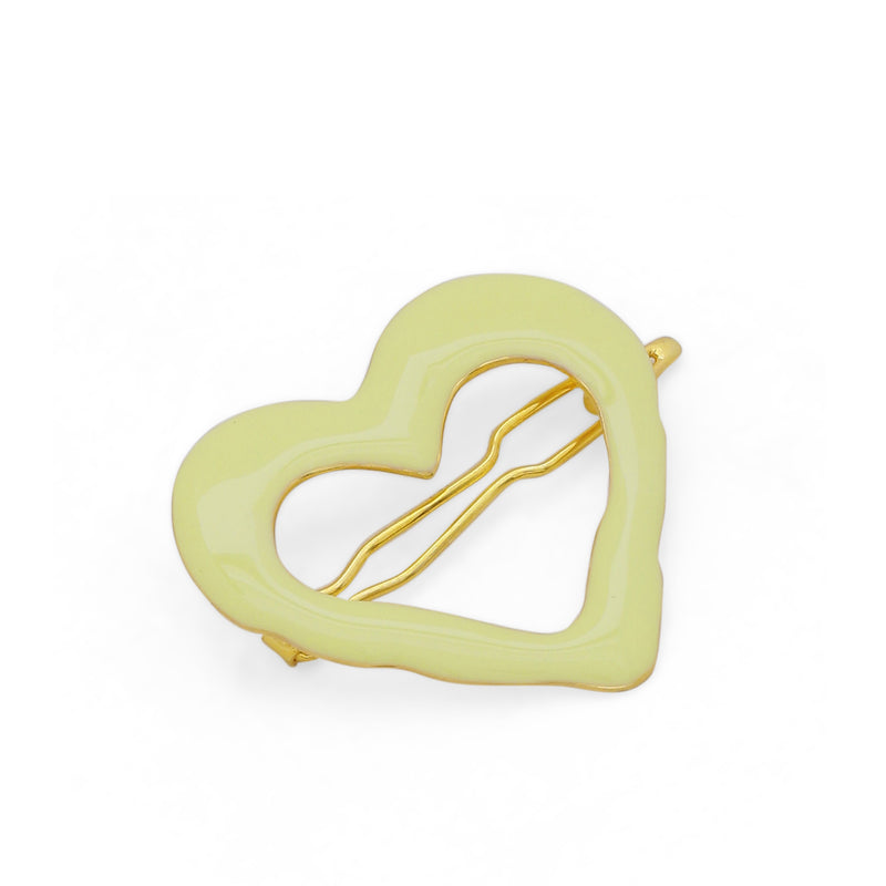 Heart hair clip - Lime green - AZGA