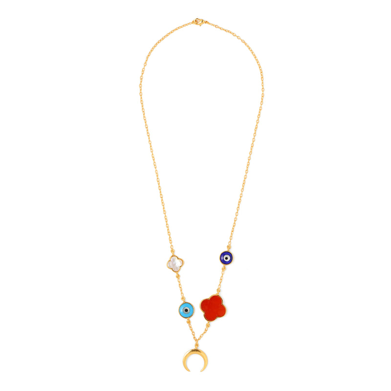 Color-pop charm neck chain