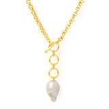 Baroque pearl toggle neck chain