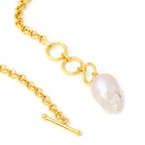 Baroque pearl toggle neck chain