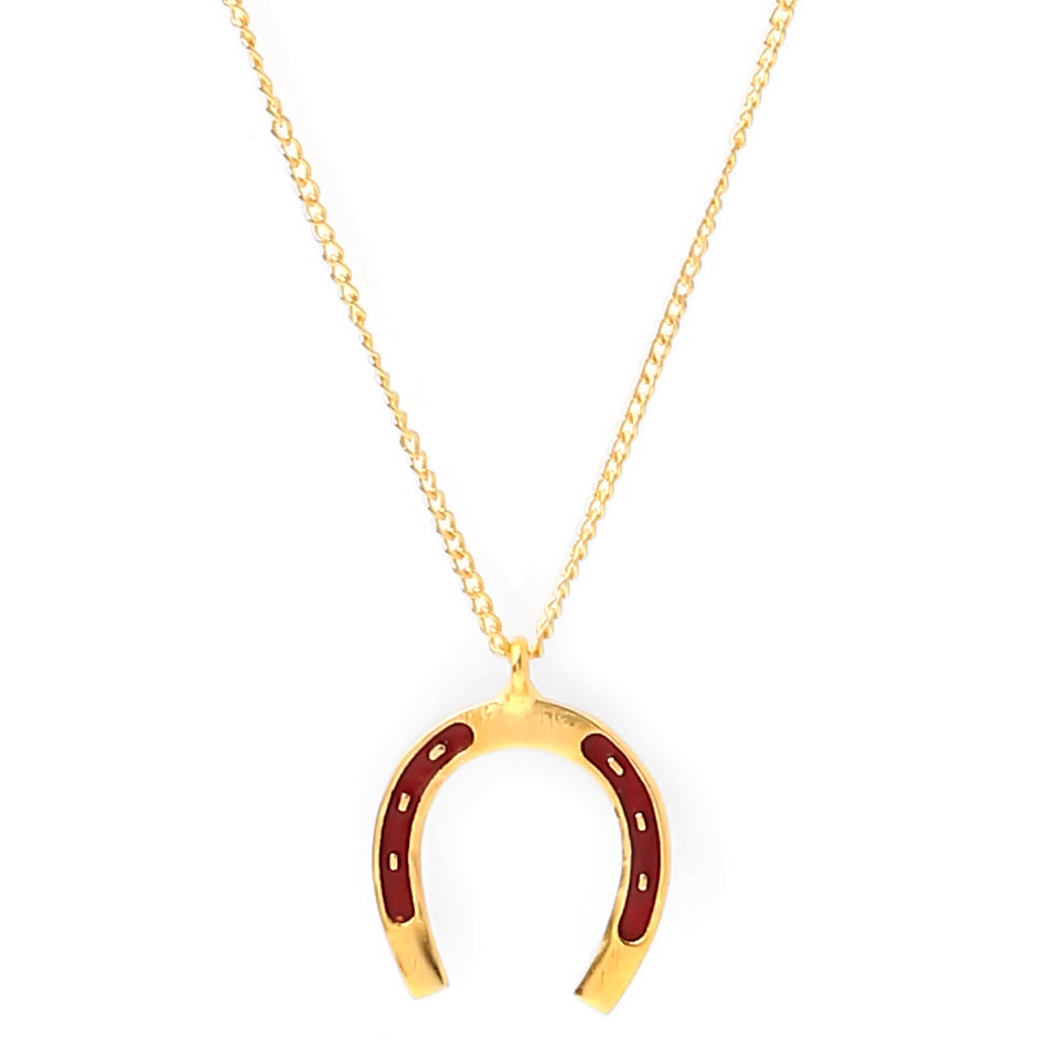 Horse shoe Neck Chain - Maroon