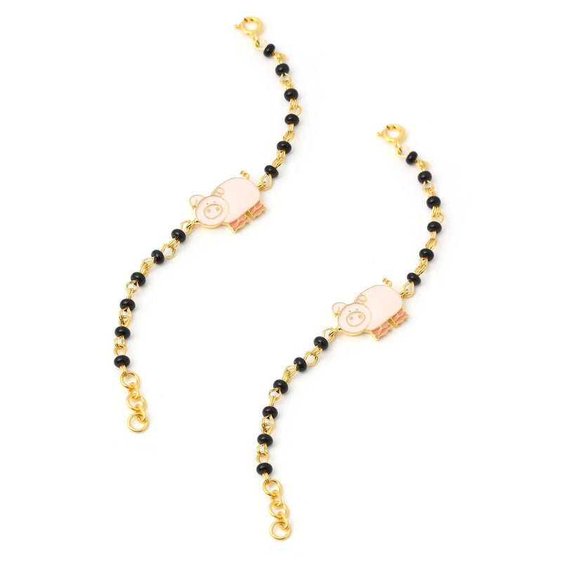 18ct Yellow Gold Baby Bracelet Gold Beads maniya / Manka / Nazariya - Etsy