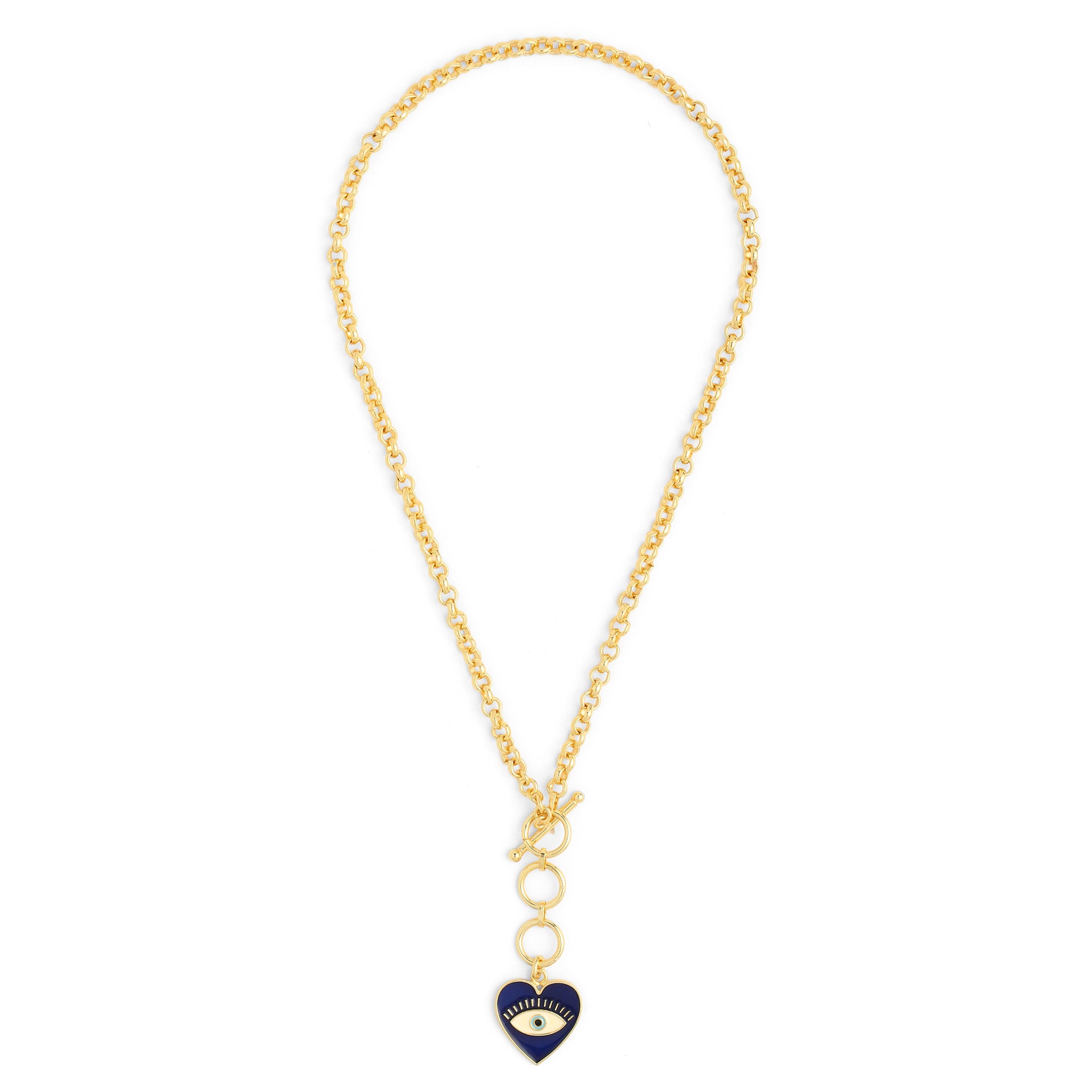 Buy Gold Heart Eye Toggle Neck Chain - Azga
