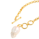 Baroque pearl toggle neck chain