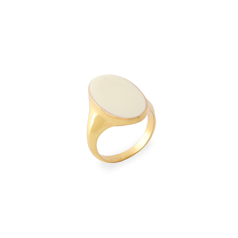 Classic Enamel Ring - Ivory