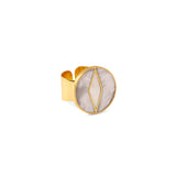 Third eye mother of pearl ring