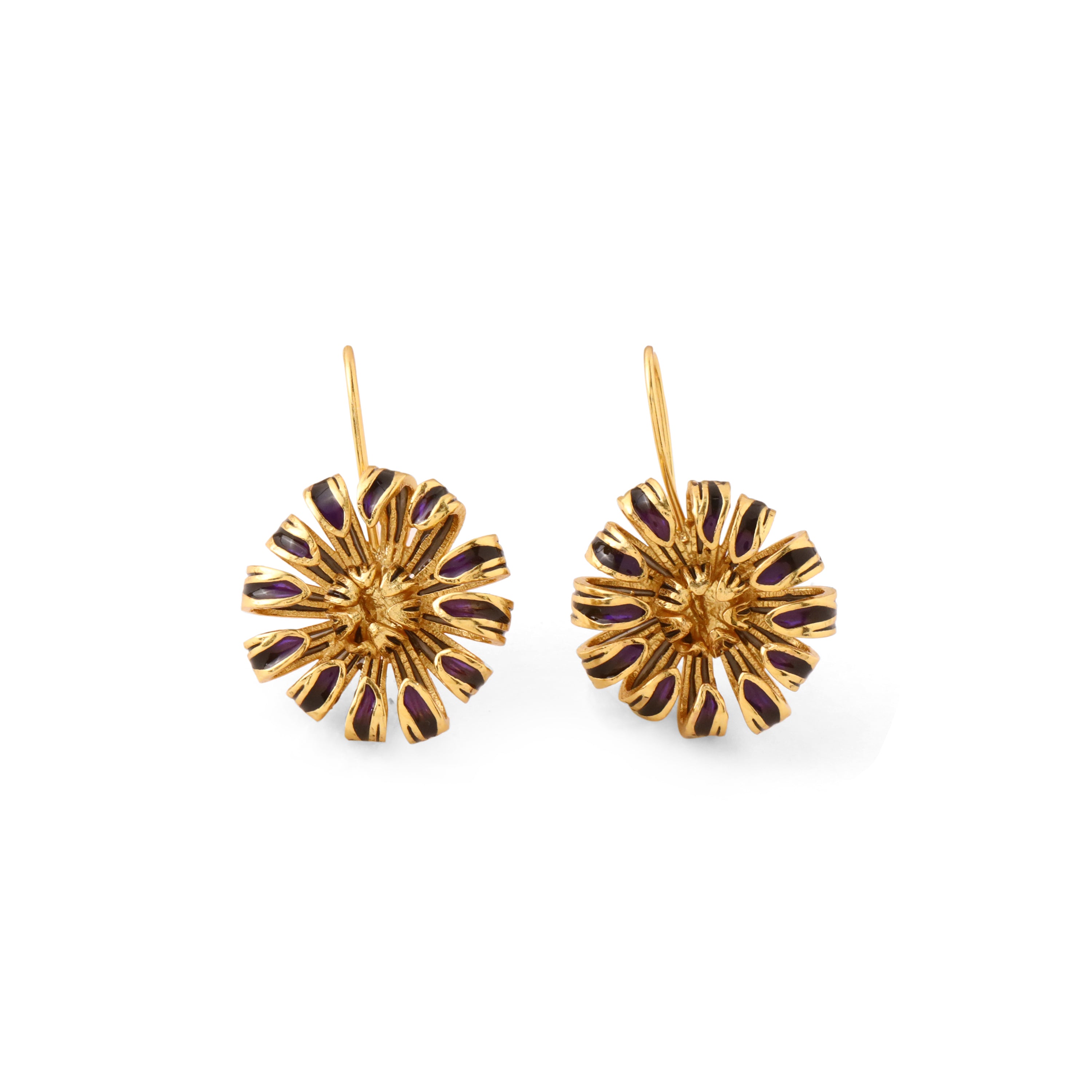 Daisy Earrings - Amethyst and Smoky