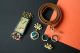 Amor Circle Earrings - Teal and sage - AZGA