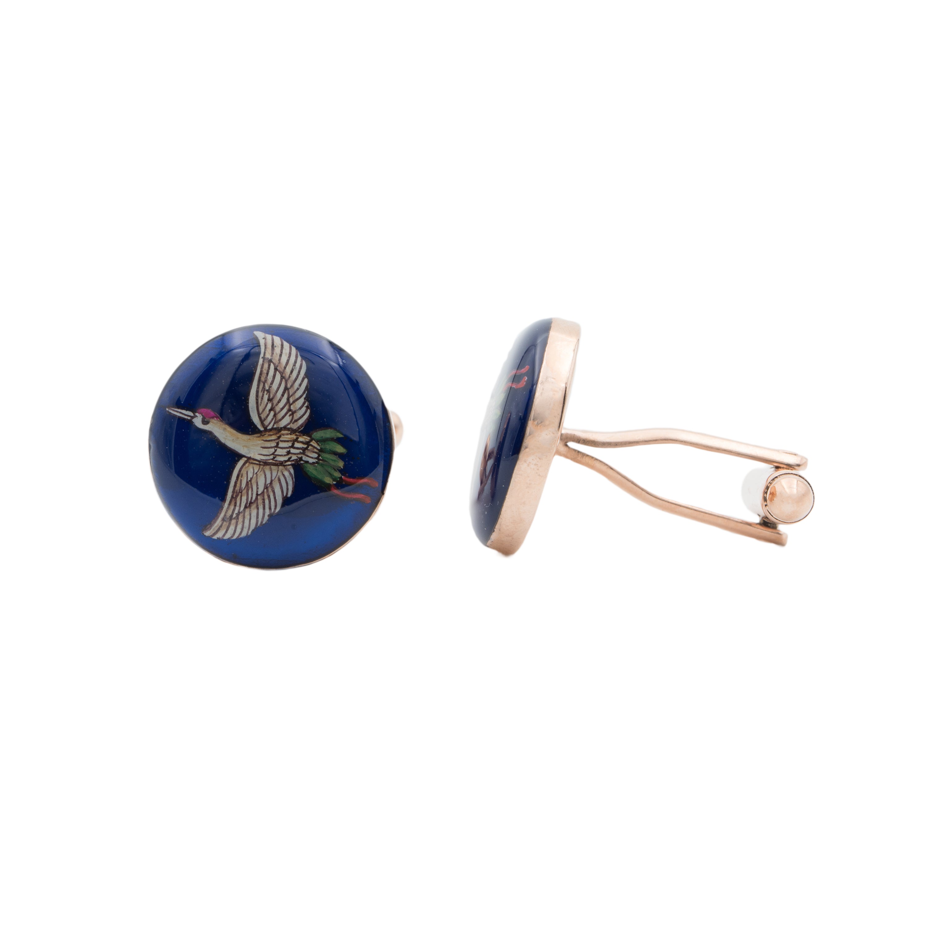 Hand-painted Crane Cufflinks - AZGA