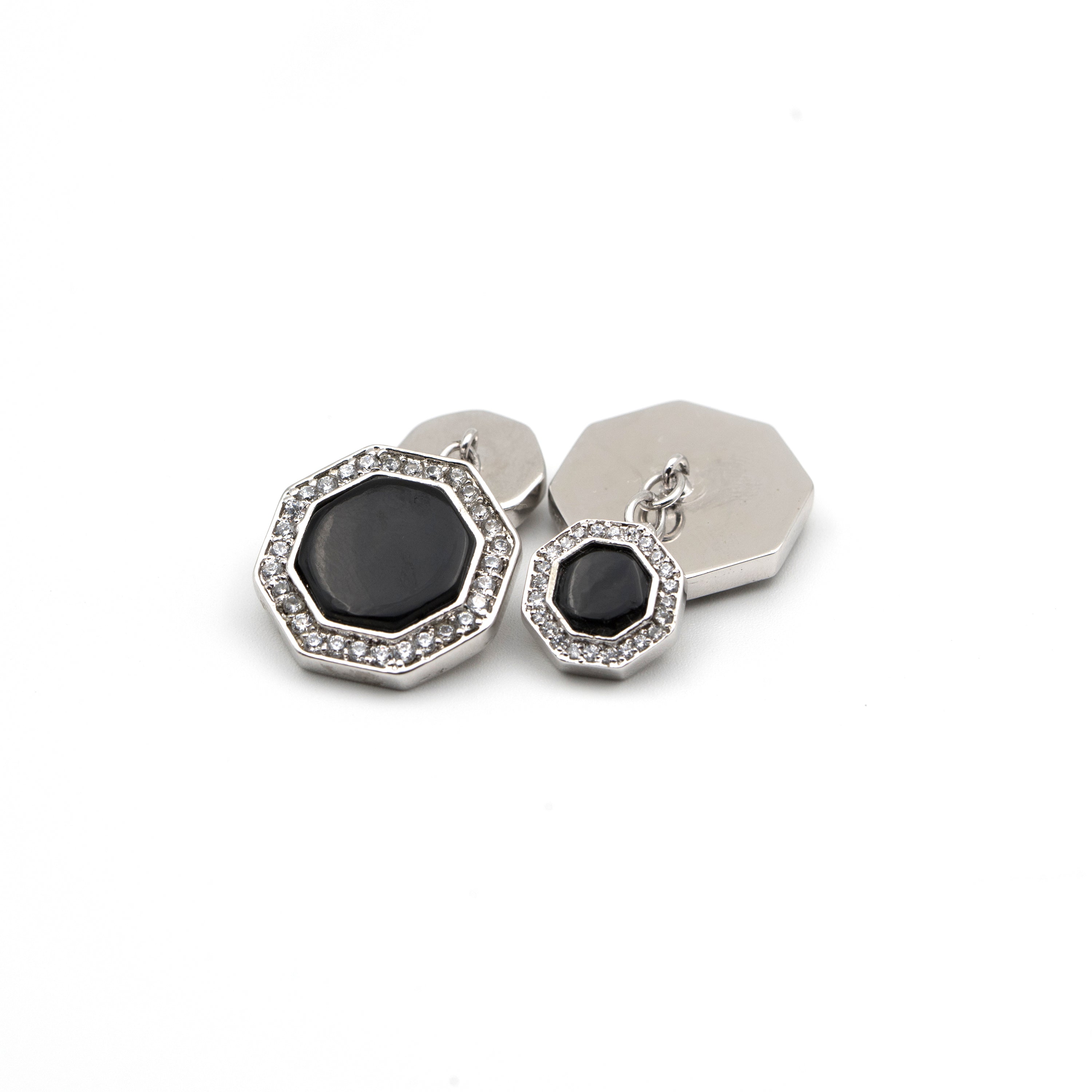 Black Onyx Chain Cufflinks - AZGA