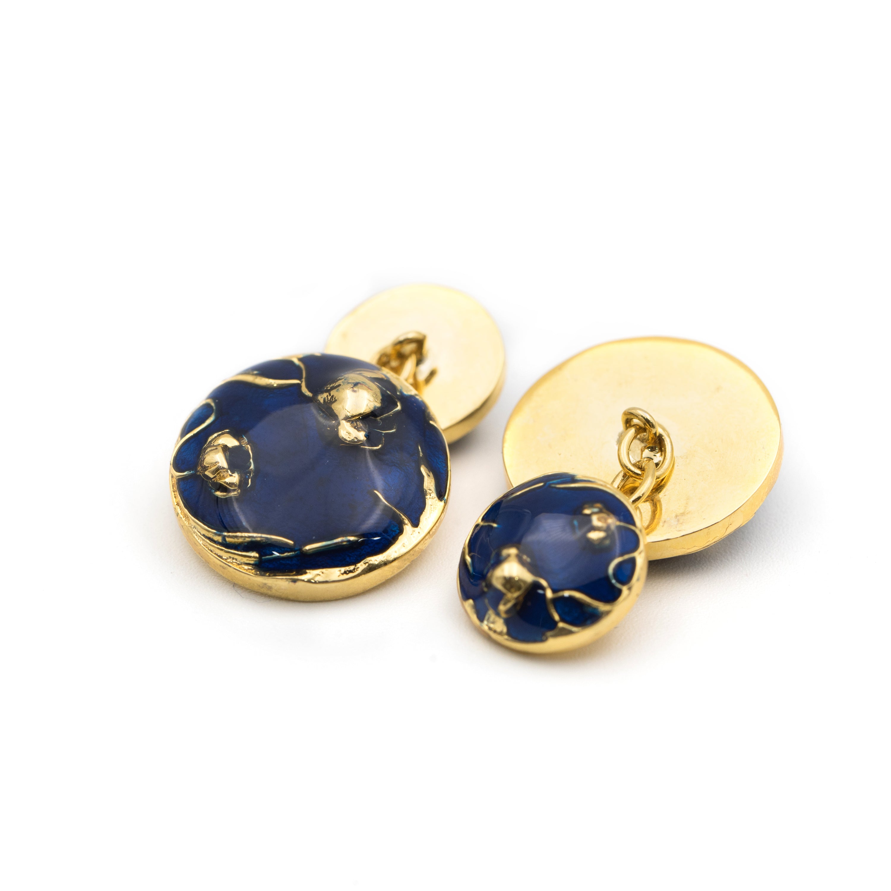 Bloom Chain Cufflinks - Blue - AZGA