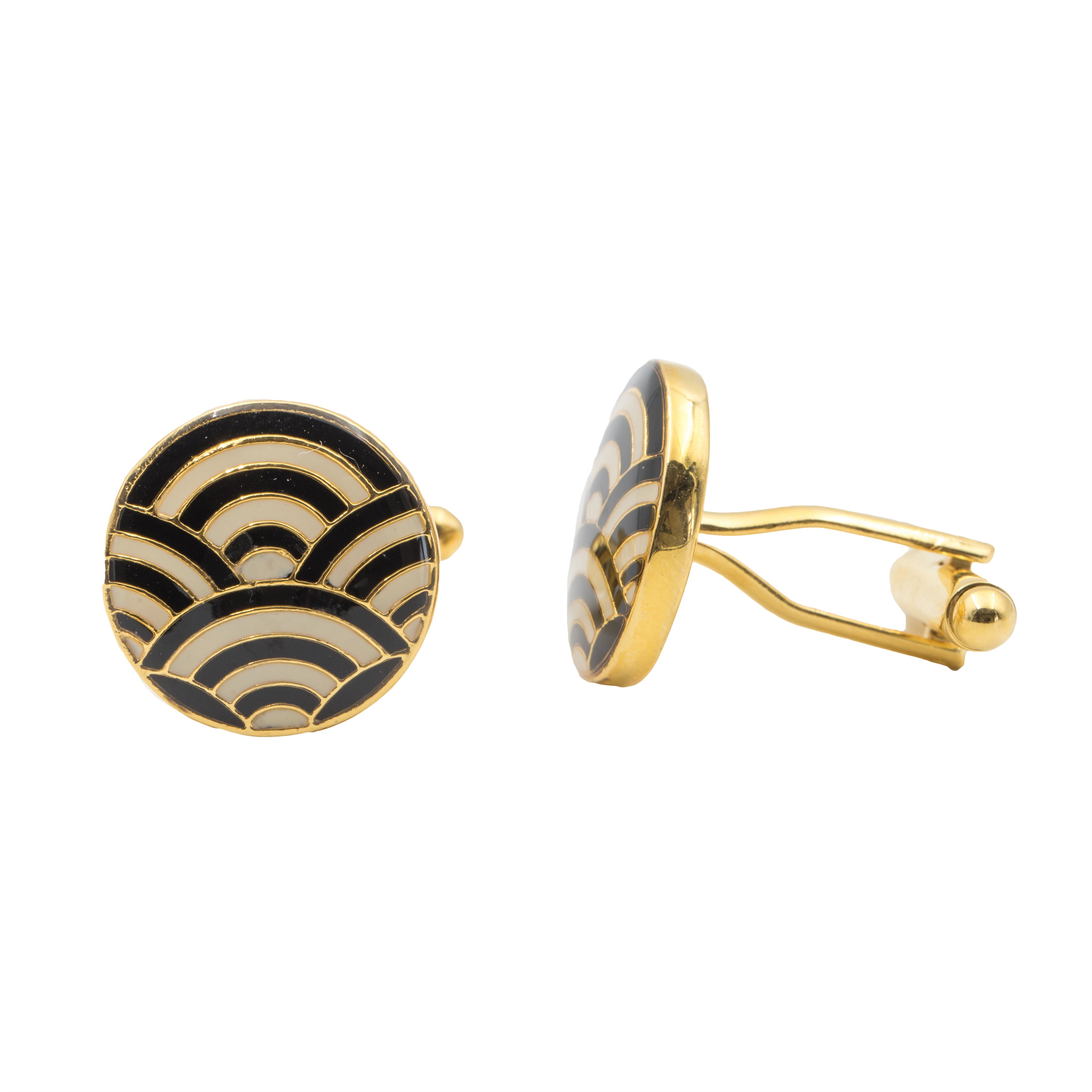 Cascade Cufflinks - Black and Ivory - AZGA