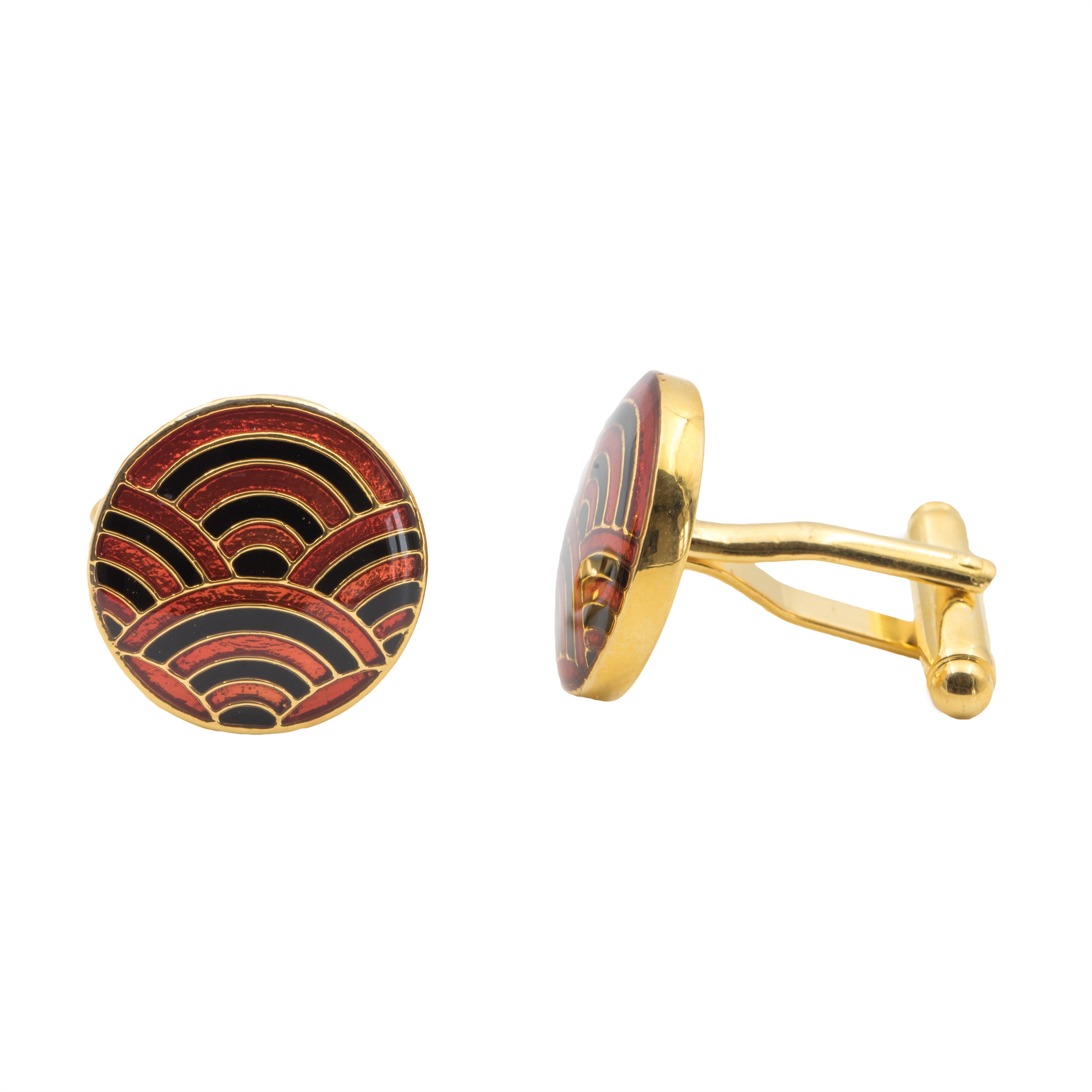 Cascade Cufflinks - Black and Maroon - AZGA