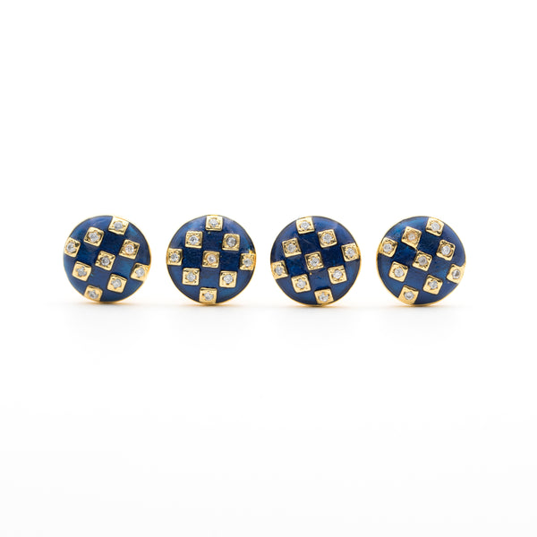 Gingham Enamel Kurta Buttons - AZGA